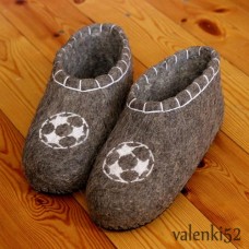 "Футбольный мяч" тапочки домашние валяные мужские серые